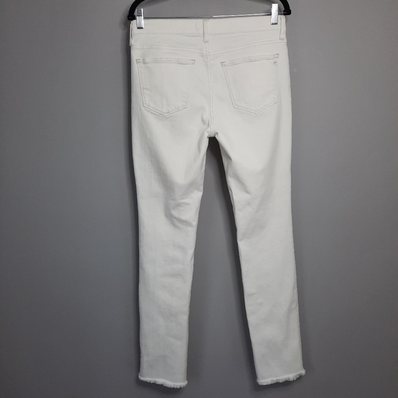 Madewell Alley Straight Distressed Raw Hem White Jeans size 29 - Picture 5 of 16